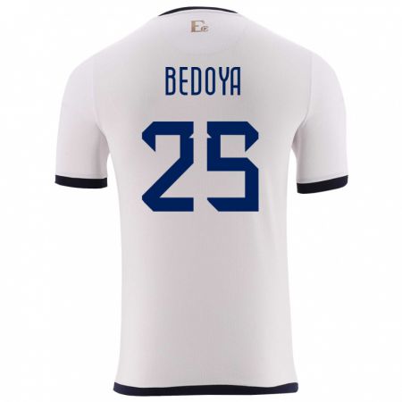 Kandiny Niño Camiseta Ecuador Jaydah Bedoya #25 Blanco 2ª Equipación 24-26 La Camisa Chile