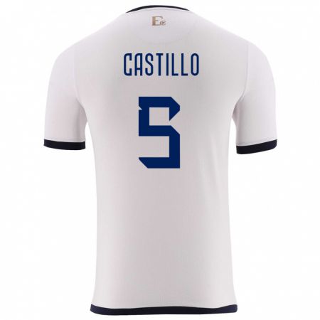 Kandiny Niño Camiseta Ecuador Denil Castillo #5 Blanco 2ª Equipación 24-26 La Camisa Chile