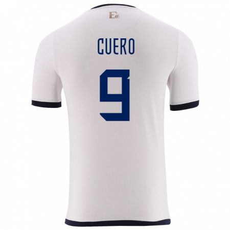 Kandiny Niño Camiseta Ecuador Justin Cuero #9 Blanco 2ª Equipación 24-26 La Camisa Chile