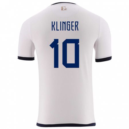 Kandiny Niño Camiseta Ecuador Jose Klinger #10 Blanco 2ª Equipación 24-26 La Camisa Chile