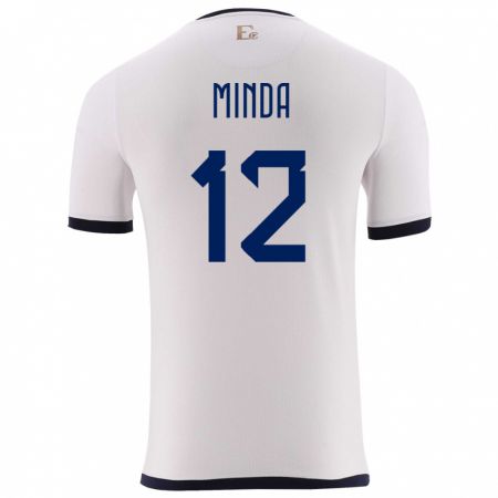 Kandiny Niño Camiseta Ecuador Ethan Minda #12 Blanco 2ª Equipación 24-26 La Camisa Chile