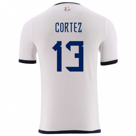 Kandiny Niño Camiseta Ecuador Steven Cortez #13 Blanco 2ª Equipación 24-26 La Camisa Chile