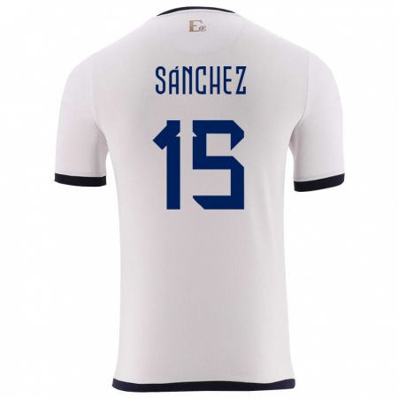 Kandiny Niño Camiseta Ecuador Juan Sanchez #15 Blanco 2ª Equipación 24-26 La Camisa Chile
