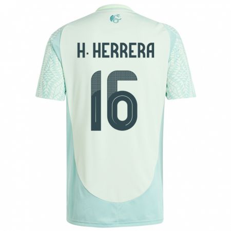 Kandiny Niño Camiseta México Hector Herrera #16 Lino Verde 2ª Equipación 24-26 La Camisa Chile