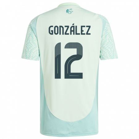 Kandiny Niño Camiseta México Itzel Gonzalez #12 Lino Verde 2ª Equipación 24-26 La Camisa Chile