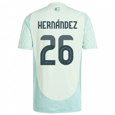 Kandiny Niño Camiseta México Nicolette Hernandez #26 Lino Verde 2ª Equipación 24-26 La Camisa Chile