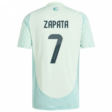 Kandiny Niño Camiseta México Angel Zapata #7 Lino Verde 2ª Equipación 24-26 La Camisa Chile