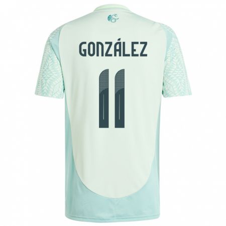 Kandiny Niño Camiseta México Bryan Gonzalez #11 Lino Verde 2ª Equipación 24-26 La Camisa Chile