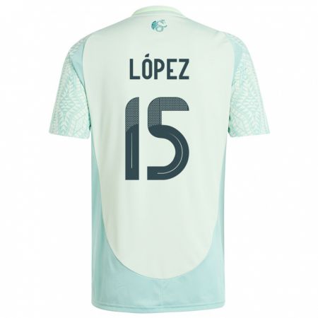 Kandiny Niño Camiseta México Everardo Lopez #15 Lino Verde 2ª Equipación 24-26 La Camisa Chile
