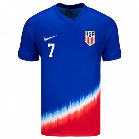 Kandiny Niño Camiseta Estados Unidos Brian Romero #7 Azul 2ª Equipación 24-26 La Camisa Chile