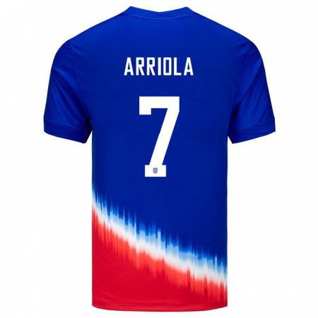 Kandiny Niño Camiseta Estados Unidos Paul Arriola #7 Azul 2ª Equipación 24-26 La Camisa Chile