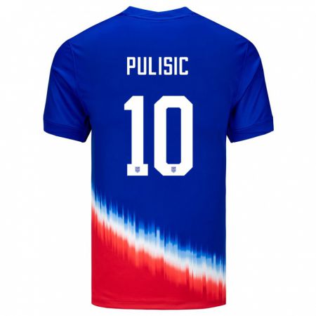 Kandiny Niño Camiseta Estados Unidos Christian Pulisic #10 Azul 2ª Equipación 24-26 La Camisa Chile