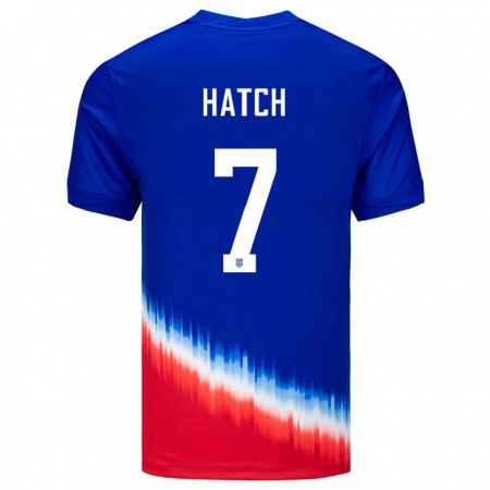 Kandiny Niño Camiseta Estados Unidos Ashley Hatch #7 Azul 2ª Equipación 24-26 La Camisa Chile