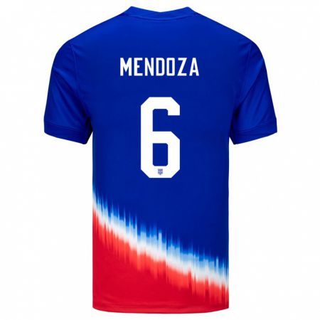 Kandiny Niño Camiseta Estados Unidos Edwyn Mendoza #6 Azul 2ª Equipación 24-26 La Camisa Chile