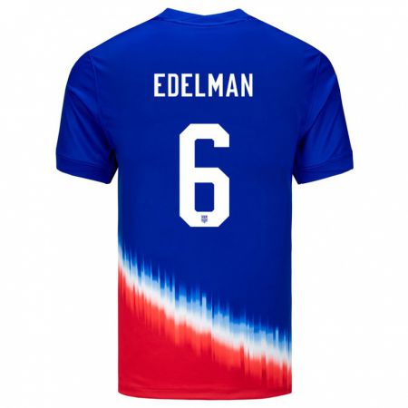 Kandiny Niño Camiseta Estados Unidos Daniel Edelman #6 Azul 2ª Equipación 24-26 La Camisa Chile