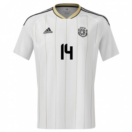 Kandiny Niño Camiseta Costa Rica Timothy Arias #14 Blanco 2ª Equipación 24-26 La Camisa Chile