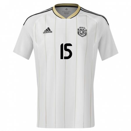 Kandiny Niño Camiseta Costa Rica Francisco Calvo #15 Blanco 2ª Equipación 24-26 La Camisa Chile