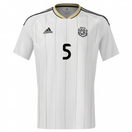 Kandiny Niño Camiseta Costa Rica Celso Borges #5 Blanco 2ª Equipación 24-26 La Camisa Chile