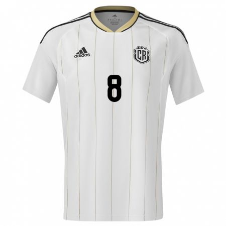 Kandiny Niño Camiseta Costa Rica Daniela Cruz #8 Blanco 2ª Equipación 24-26 La Camisa Chile