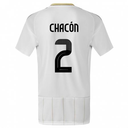 Kandiny Niño Camiseta Costa Rica Daniel Chacon #2 Blanco 2ª Equipación 24-26 La Camisa Chile