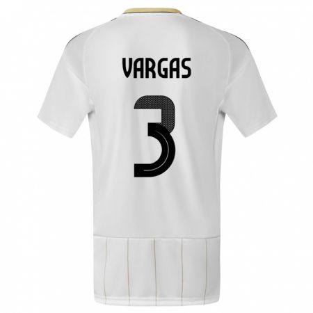Kandiny Niño Camiseta Costa Rica Juan Pablo Vargas #3 Blanco 2ª Equipación 24-26 La Camisa Chile