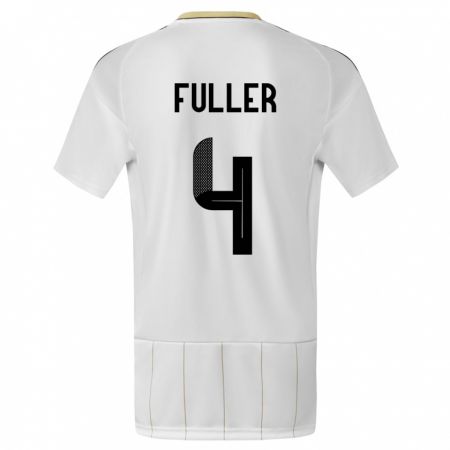 Kandiny Niño Camiseta Costa Rica Keysher Fuller #4 Blanco 2ª Equipación 24-26 La Camisa Chile