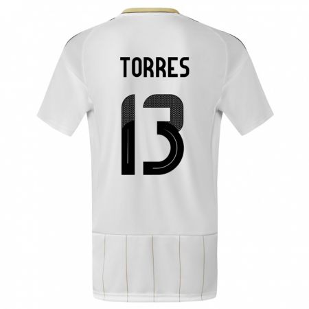Kandiny Niño Camiseta Costa Rica Gerson Torres #13 Blanco 2ª Equipación 24-26 La Camisa Chile