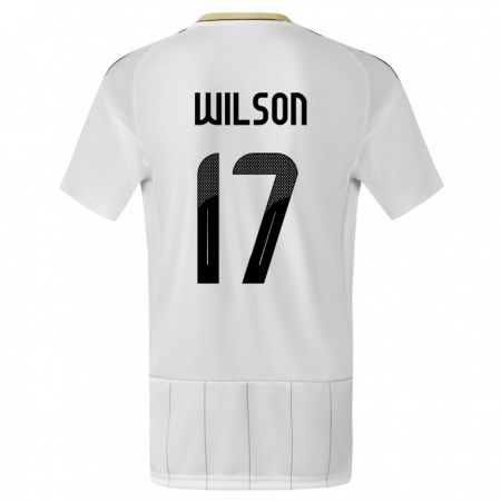 Kandiny Niño Camiseta Costa Rica Roan Wilson #17 Blanco 2ª Equipación 24-26 La Camisa Chile