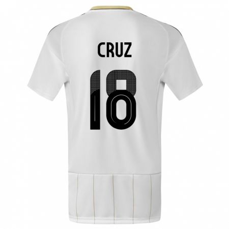 Kandiny Niño Camiseta Costa Rica Aaron Cruz #18 Blanco 2ª Equipación 24-26 La Camisa Chile