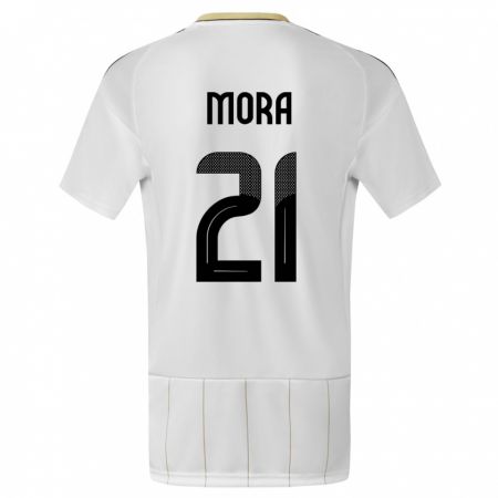 Kandiny Niño Camiseta Costa Rica Carlos Mora #21 Blanco 2ª Equipación 24-26 La Camisa Chile
