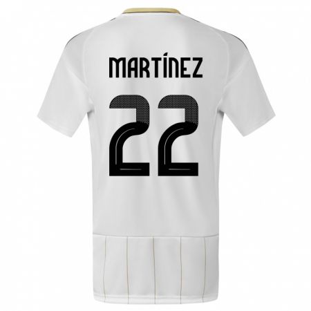 Kandiny Niño Camiseta Costa Rica Carlos Martinez #22 Blanco 2ª Equipación 24-26 La Camisa Chile