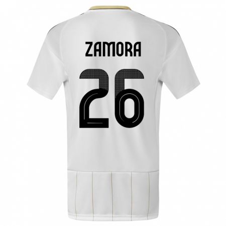 Kandiny Niño Camiseta Costa Rica Alvaro Zamora #26 Blanco 2ª Equipación 24-26 La Camisa Chile