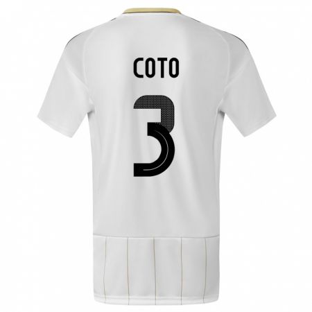 Kandiny Niño Camiseta Costa Rica Maria Coto #3 Blanco 2ª Equipación 24-26 La Camisa Chile