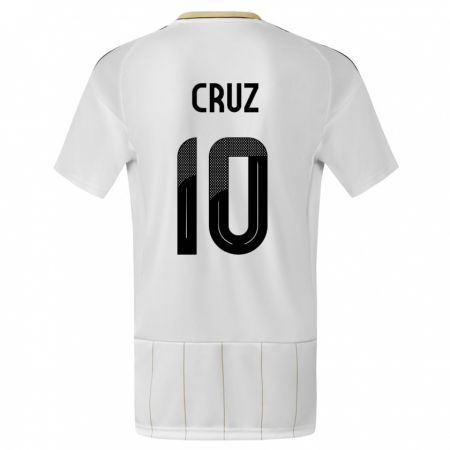 Kandiny Niño Camiseta Costa Rica Shirley Cruz #10 Blanco 2ª Equipación 24-26 La Camisa Chile