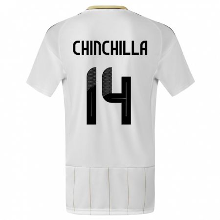 Kandiny Niño Camiseta Costa Rica Priscila Chinchilla #14 Blanco 2ª Equipación 24-26 La Camisa Chile