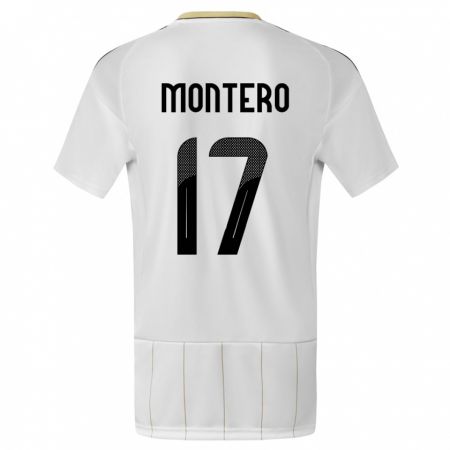 Kandiny Niño Camiseta Costa Rica Michelle Montero #17 Blanco 2ª Equipación 24-26 La Camisa Chile