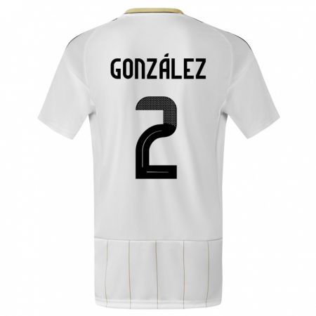 Kandiny Niño Camiseta Costa Rica Julian Gonzalez #2 Blanco 2ª Equipación 24-26 La Camisa Chile