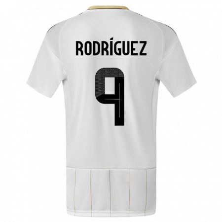 Kandiny Niño Camiseta Costa Rica Doryan Rodriguez #9 Blanco 2ª Equipación 24-26 La Camisa Chile