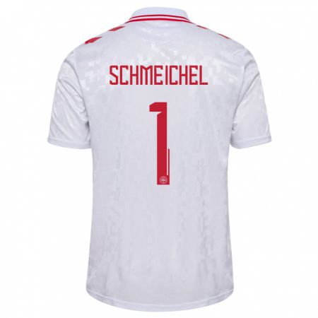 Kandiny Niño Camiseta Dinamarca Kasper Schmeichel #1 Blanco 2ª Equipación 24-26 La Camisa Chile