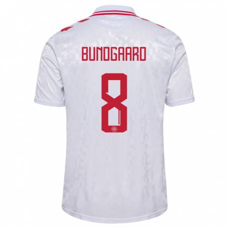 Kandiny Niño Camiseta Dinamarca Filip Bundgaard #8 Blanco 2ª Equipación 24-26 La Camisa Chile