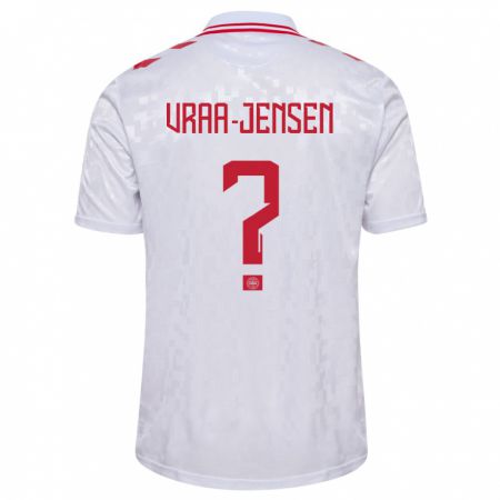 Kandiny Niño Camiseta Dinamarca Ludwig Vraa-Jensen #0 Blanco 2ª Equipación 24-26 La Camisa Chile