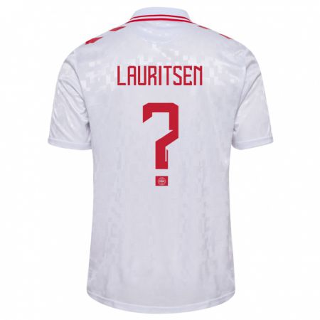 Kandiny Niño Camiseta Dinamarca Mads Lauritsen #0 Blanco 2ª Equipación 24-26 La Camisa Chile