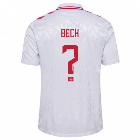 Kandiny Niño Camiseta Dinamarca Julius Beck #0 Blanco 2ª Equipación 24-26 La Camisa Chile