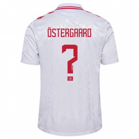 Kandiny Niño Camiseta Dinamarca Christian Östergaard #0 Blanco 2ª Equipación 24-26 La Camisa Chile