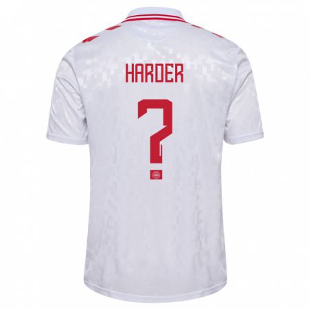 Kandiny Niño Camiseta Dinamarca Conrad Harder #0 Blanco 2ª Equipación 24-26 La Camisa Chile