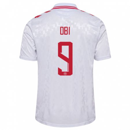 Kandiny Niño Camiseta Dinamarca Chido Obi #9 Blanco 2ª Equipación 24-26 La Camisa Chile