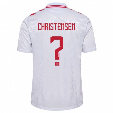 Kandiny Niño Camiseta Dinamarca Sebastian Christensen #0 Blanco 2ª Equipación 24-26 La Camisa Chile