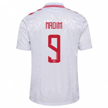 Kandiny Niño Camiseta Dinamarca Nadia Nadim #9 Blanco 2ª Equipación 24-26 La Camisa Chile