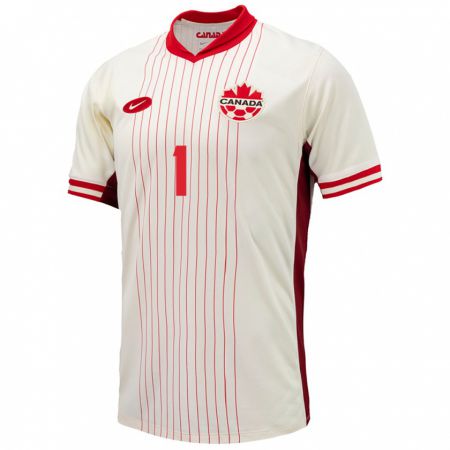 Kandiny Niño Camiseta Canadá Nathaniel Abraham #1 Blanco 2ª Equipación 24-26 La Camisa Chile