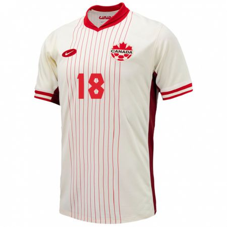 Kandiny Niño Camiseta Canadá Matthew Nogueira #18 Blanco 2ª Equipación 24-26 La Camisa Chile